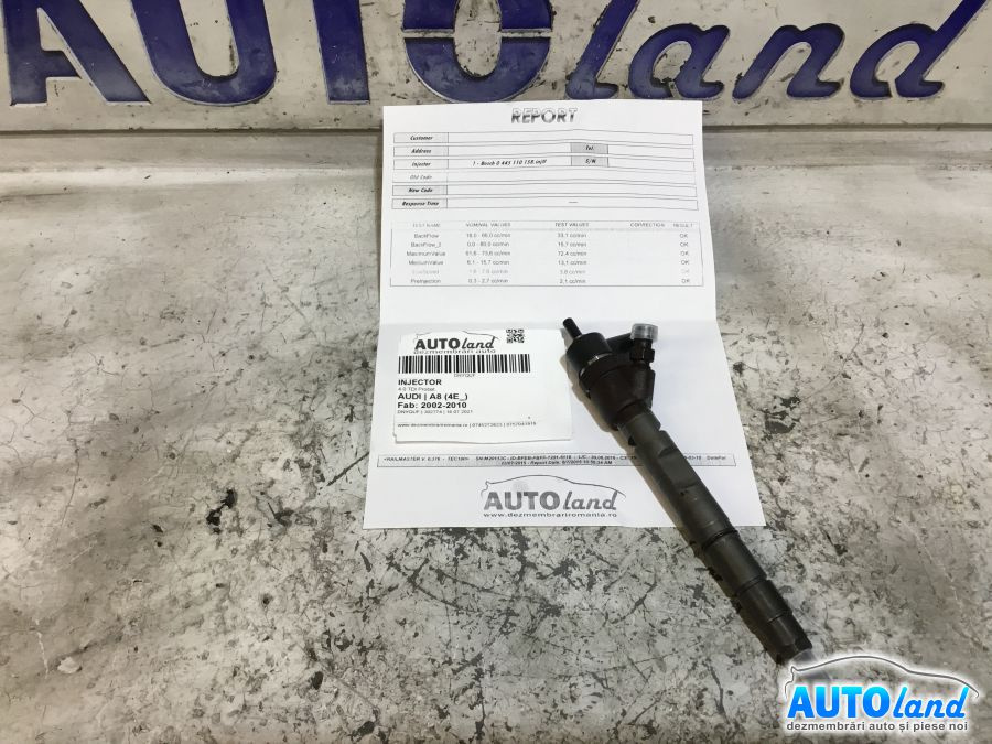 Injector 0445110158 4.0 TDI Probat Audi A8 4E 2002-2010