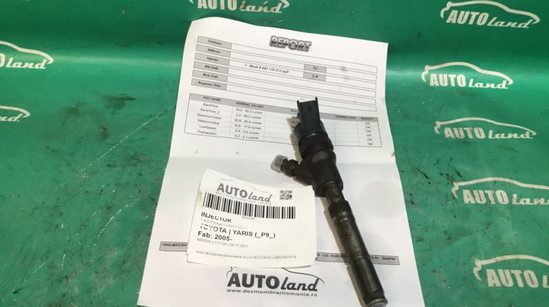 Injector 0445110215 1.4 D Probat Toyota YARIS P9 2005