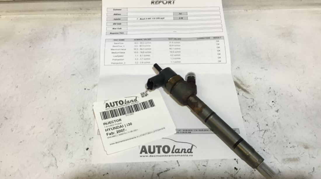 Injector 0445110320 1.6 CRDI Probat Hyundai i30 2007