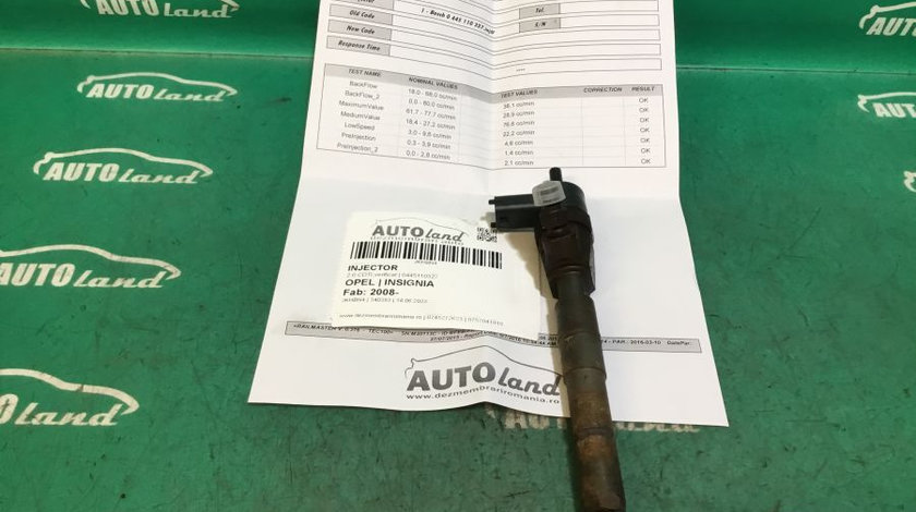 Injector 0445110327 2.0 CDTI,verificat Opel INSIGNIA 2008