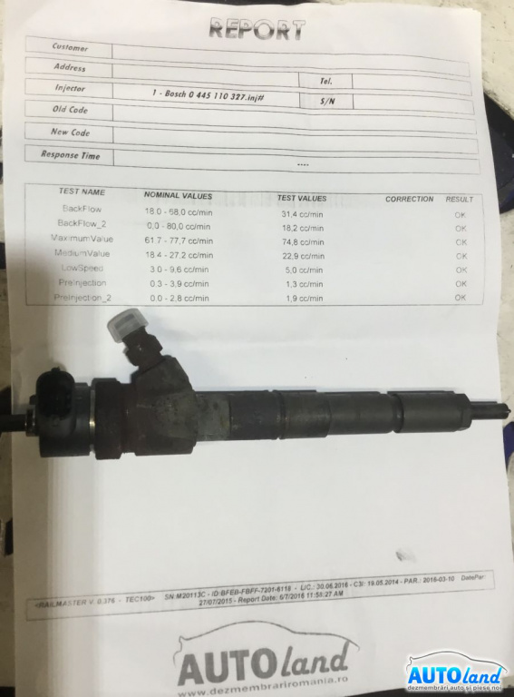 Injector 0445110327 2.0 CDTI, Verificat Opel INSIGNIA 2008