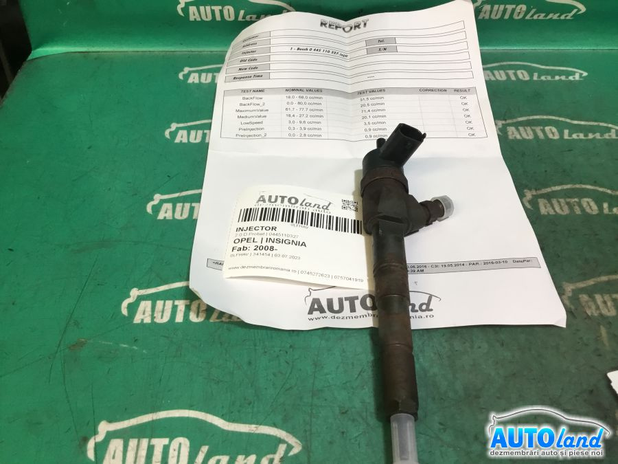 Injector 0445110327 2.0 D Probat Opel INSIGNIA 2008