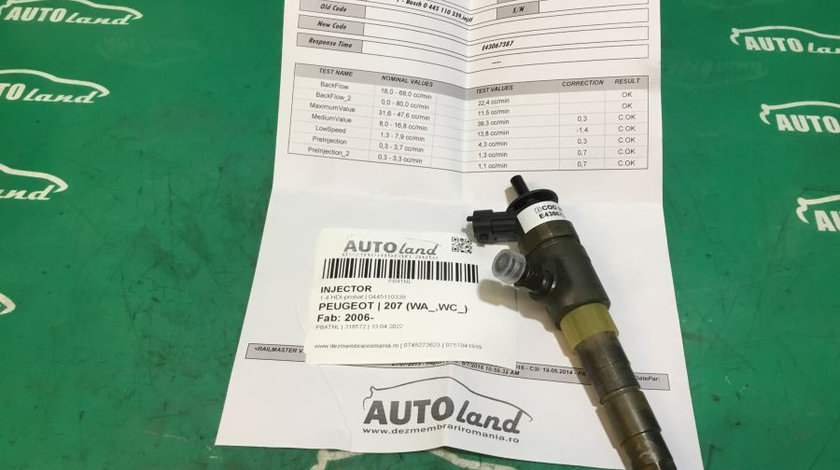 Injector 0445110339 1.4 HDI-probat Peugeot 207 2006