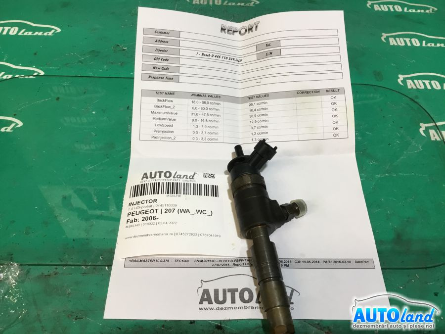 Injector 0445110339 1.4 HDI-probat Peugeot 207 2006
