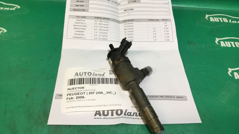 Injector 0445110339 1.4 HDI-probat Peugeot 207 2006