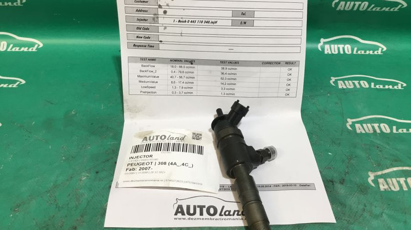 Injector 0445110340 1.6 HDI Probat Peugeot 308 4A ,4C 2007