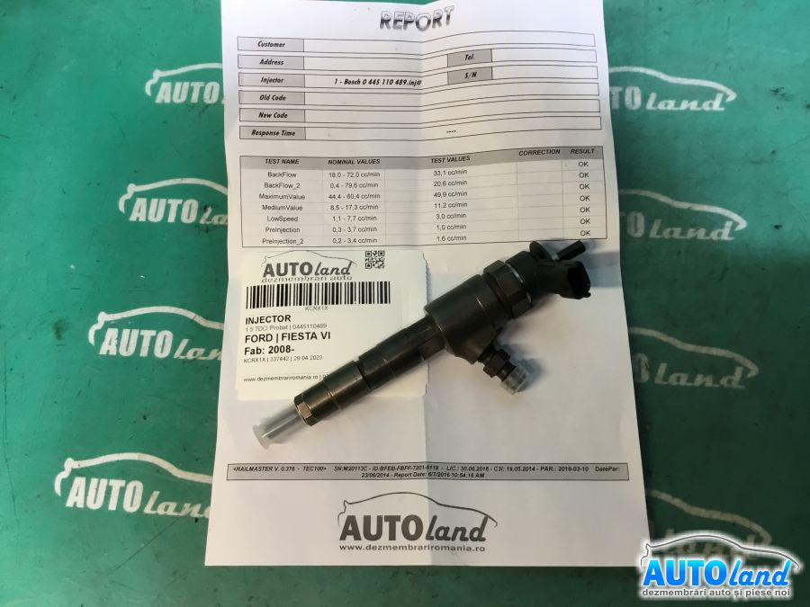 Injector 0445110489 1.5 TDCI Probat Ford FIESTA VI 2008