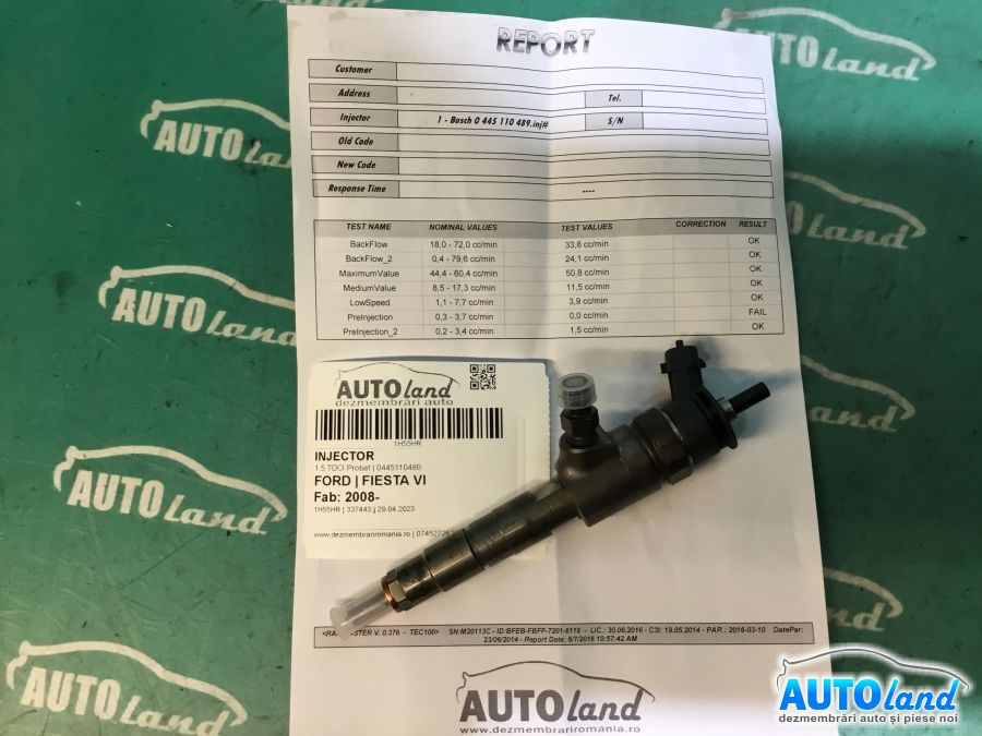Injector 0445110489 1.5 TDCI Probat Ford FIESTA VI 2008