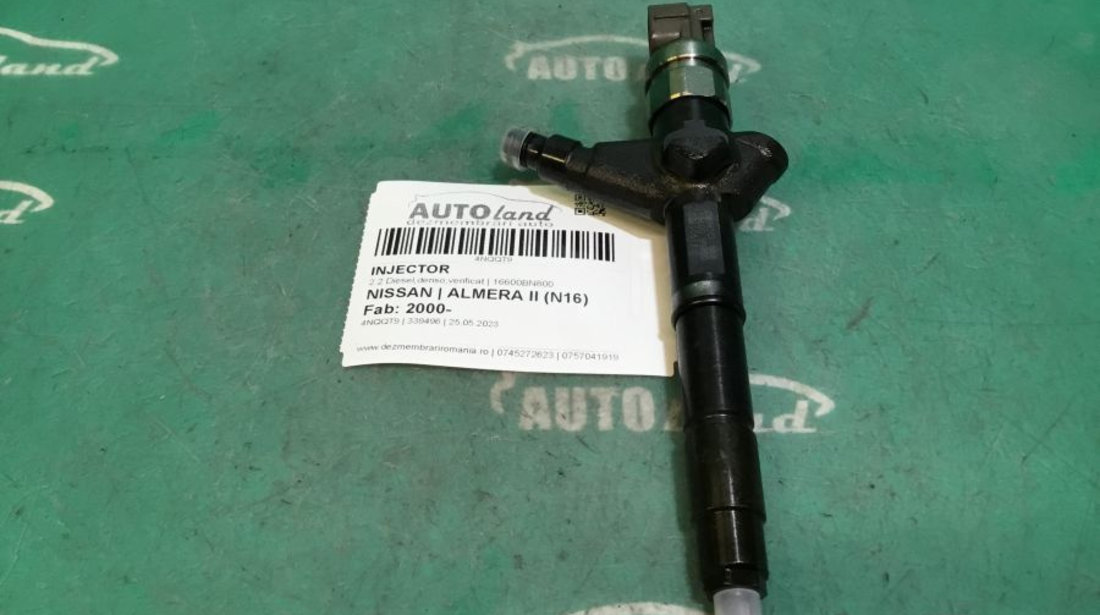 Injector 16600bn800 2.2 Diesel,denso,verificat Nissan ALMERA II N16 2000