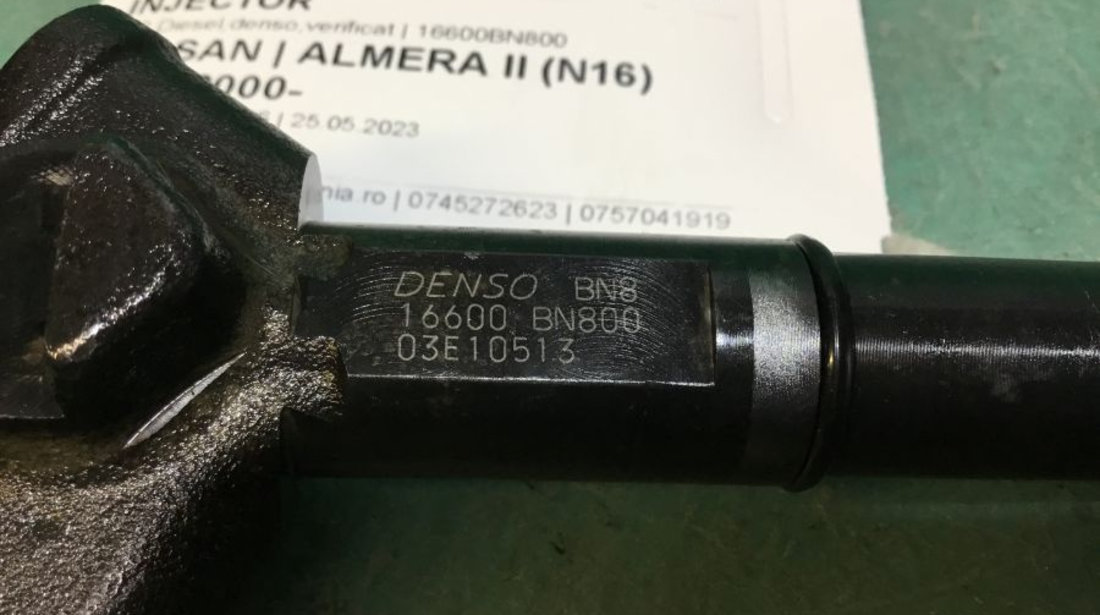 Injector 16600bn800 2.2 Diesel,denso,verificat Nissan ALMERA II N16 2000