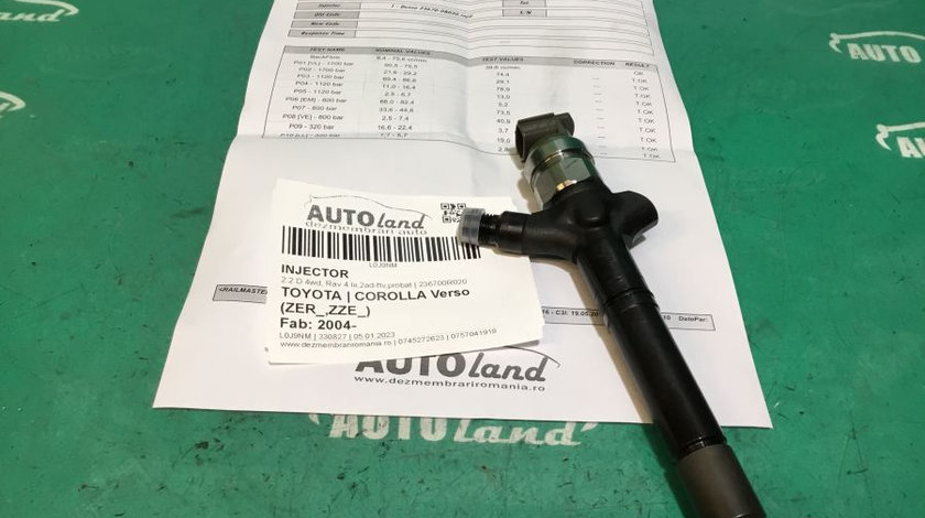 Injector 236700r020 2.2 D 4wd, Rav 4 Iii,2ad-ftv,probat Toyota COROLLA Verso ZER ,ZZE 2004