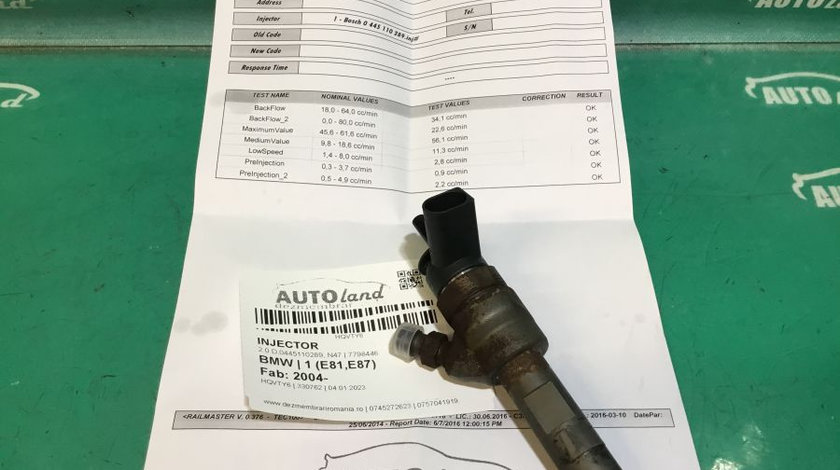 Injector 7798446 2.0 D,0445110289, N47 BMW 1 E81,E87 2004