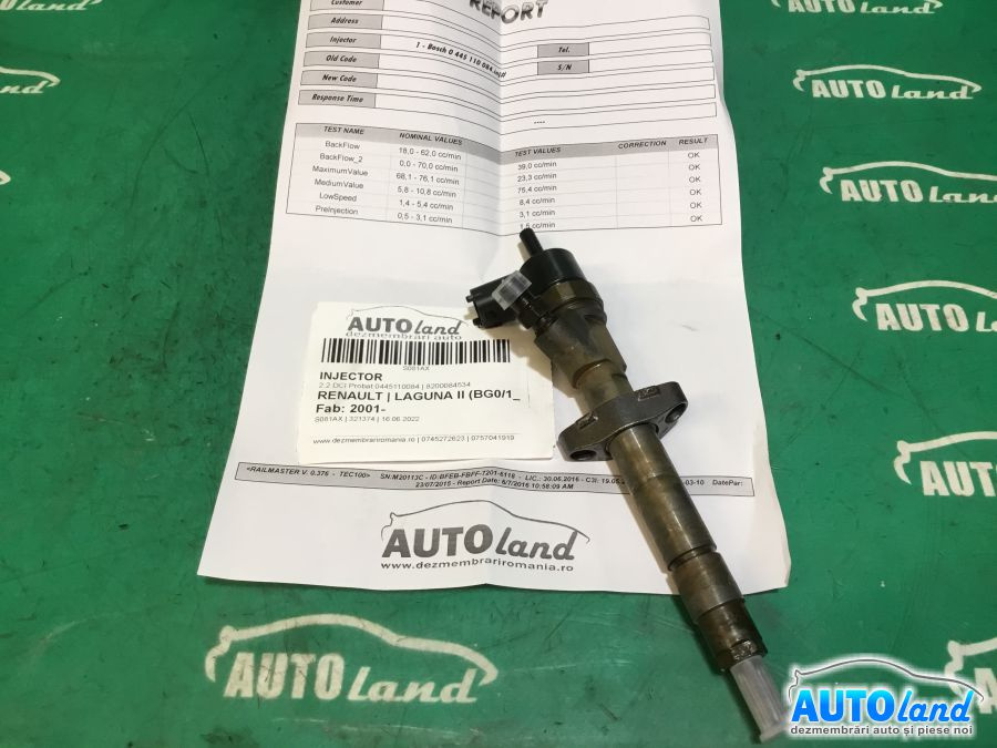 Injector 8200084534 2.2 DCI Probat 0445110084 Renault LAGUNA II BG0/1 2001