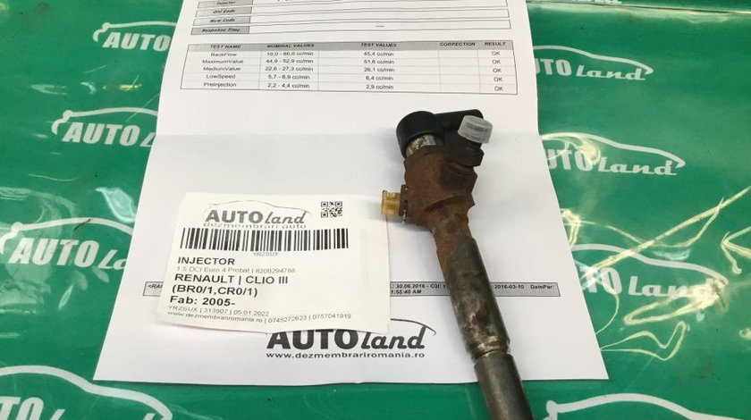 Injector 8200294788 1.5 DCI Euro 4 Probat Renault CLIO III BR0/1,CR0/1 2005