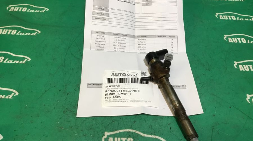 Injector 8200380253 1.5 DCI Siemens Probat,8200294788 Renault MEGANE II BM0/1 ,CM0/1 2002