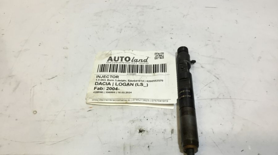 Injector 8200553570 1.5 DCI, Euro 3,delphi, Ejbr04101d Dacia LOGAN LS 2004