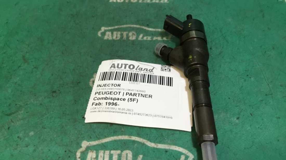 Injector 9641742880 2.0 HDI,0445110076,verificat Peugeot PARTNER Combispace 5F 1996