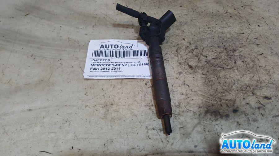 Injector A6420701187 3.0 CDI Euro 5 0445116026 Mercedes-Benz GL X166 2012-2015