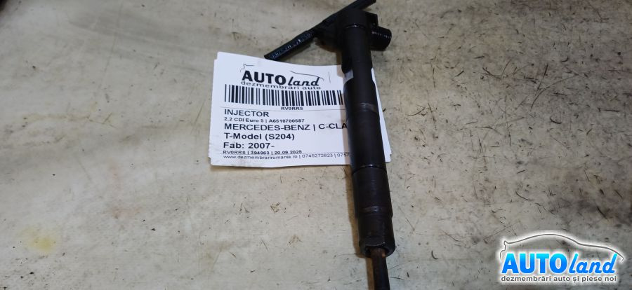 Injector A6510700587 2.2 CDI Euro 5 Mercedes-Benz C-CLASS T-Model S204 2007