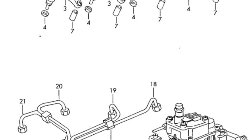 Injector cu fir 1.9 TDI (E3) Volkswagen Golf 1J 66 kw ALH 1999 2000 OEM 028130201S