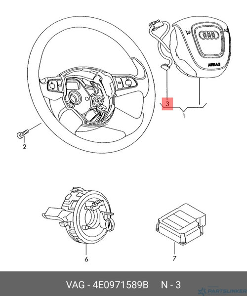 Instalatie airbag volan Audi A4 B7 (8E) Sedan 2008 2.0 TDI OEM 4E0971589B