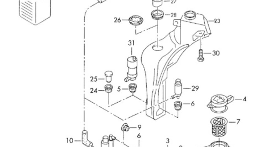 Instalatie apa spalatoare parbriz Audi A4 B7 (8E) Avant 2008 2.0 TDI OEM 8D0971841D