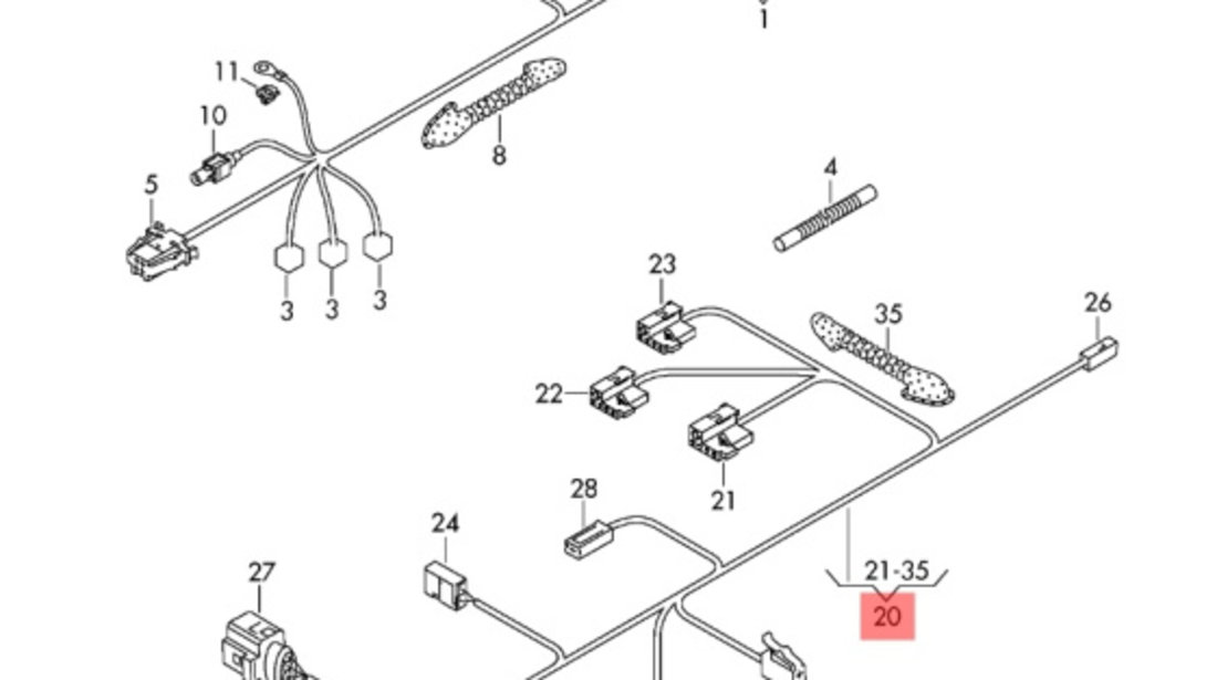 Instalatie electrica haion stanga ​Volkswagen Golf 6 (5K1) Hatchback 2011 1.4 TSI OEM 5K6971147N