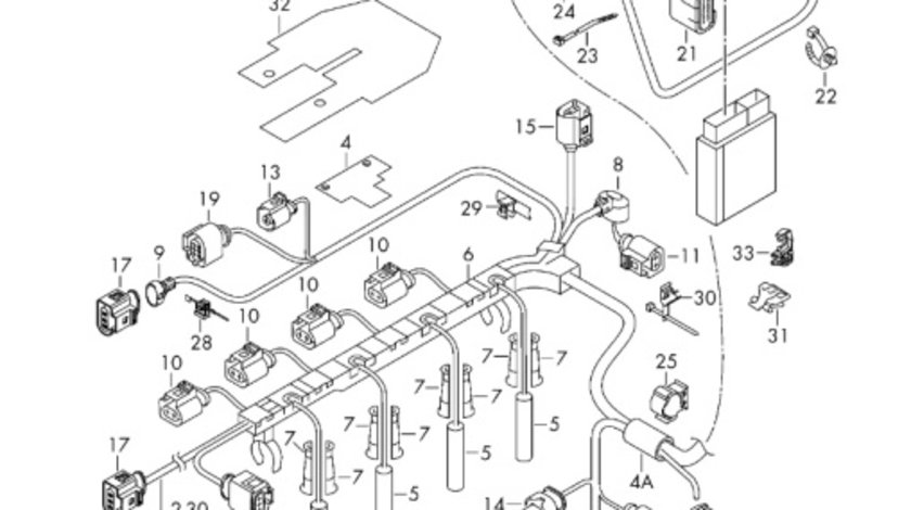 Instalatie electrica motor Volkswagen Amarok 2.0 bi-tdi DSG 2014 2015 OEM 2H0971078AF