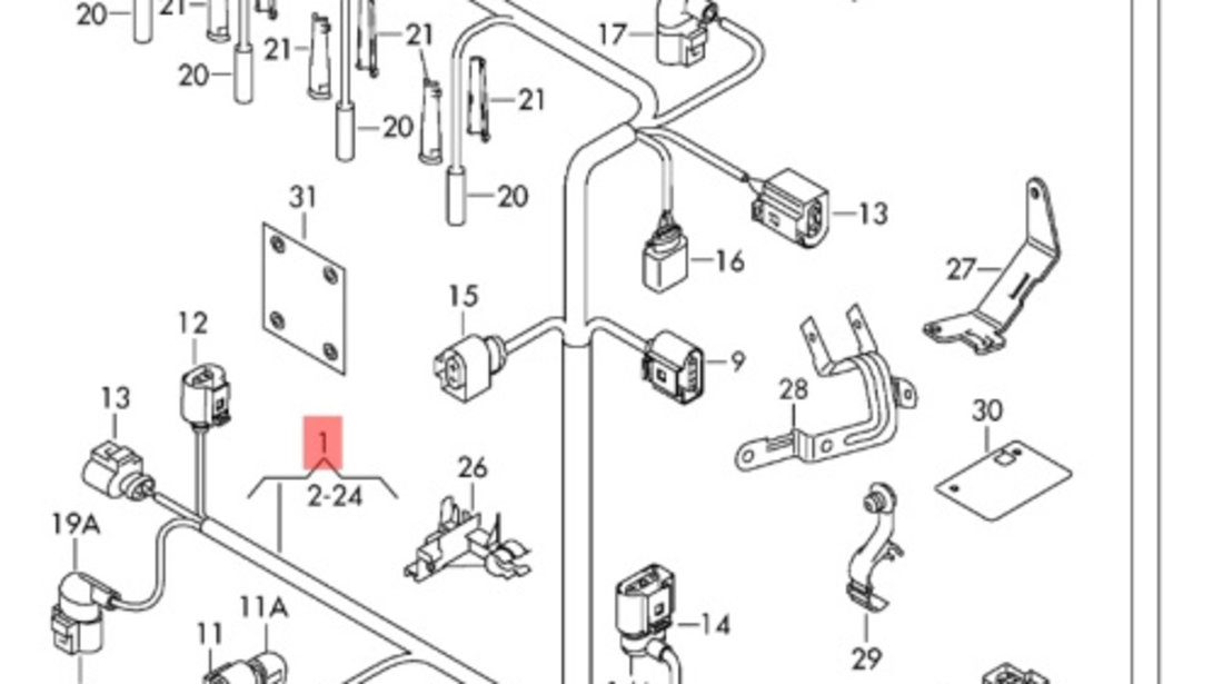 Instalatie electrica motor Volkswagen Golf 6 (AJ5) Variant 2010 2.0 TDI OEM 03L971604G