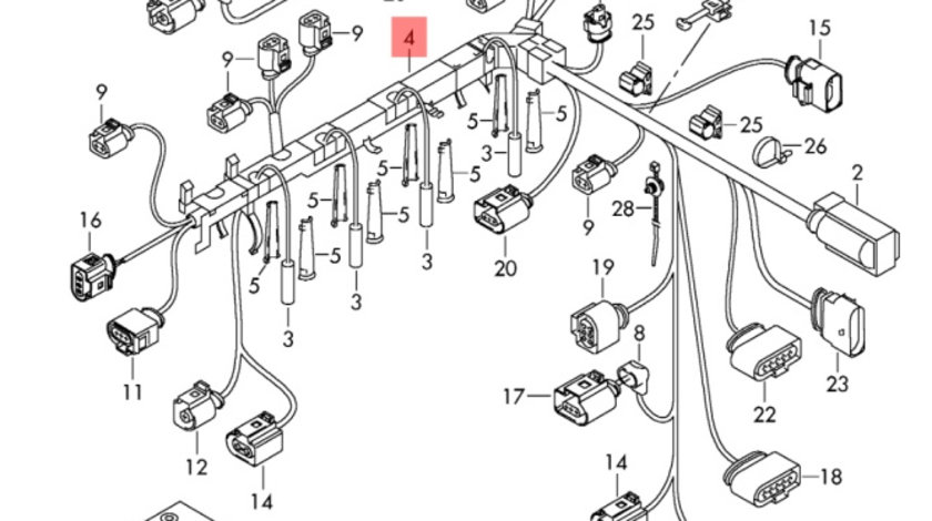 Instalatie electrica motor Volkswagen Passat B7 (365) Variant 2012 2.0 TDI OEM 03L971824D