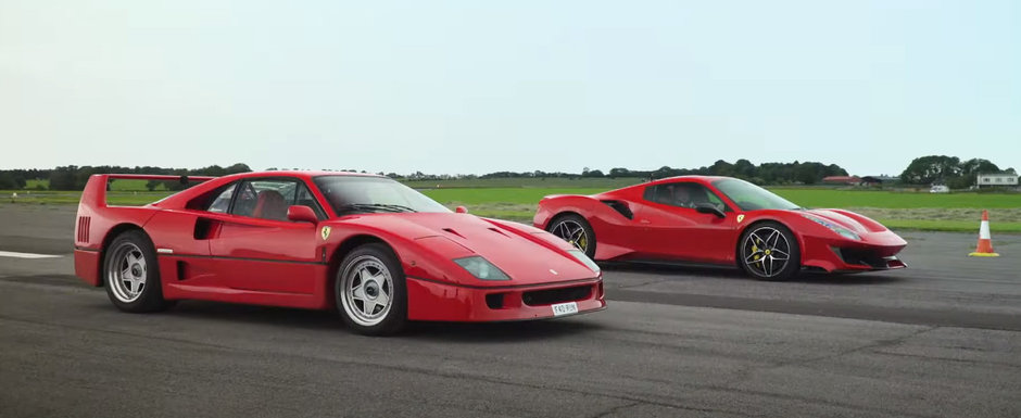 Intalnire de gradul zero la linia de start. Legendarul Ferrari F40 fata in fata cu 488 Pista