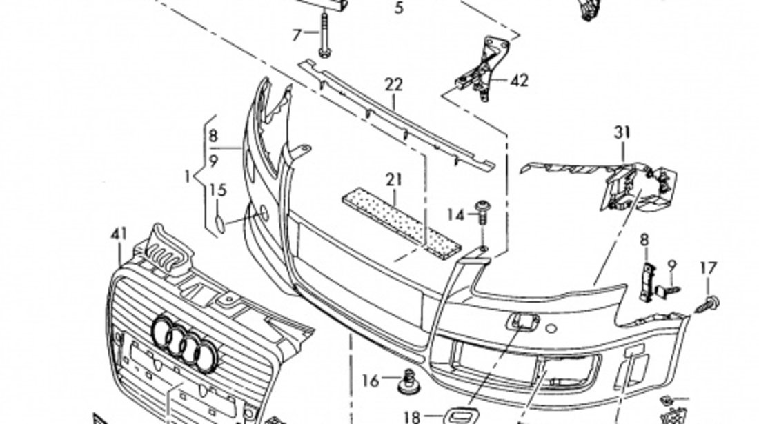 Intaritura Bara Fata Am Audi A4 B7 2004-2008 8E0807109J
