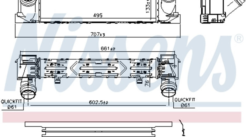 Intercooler BMW Seria 1 (F20), 1 (F21), 2 (F22, F87), 2 (F23), 3 (F30, F80), 3 (F31), 3 GRAN TURISMO (F34), 4 (F32, F82), 4 (F33, F83), 4 GRAN COUPE (F36) 1.5-2.0 d dupa 2011 cod intern: CI9317CF