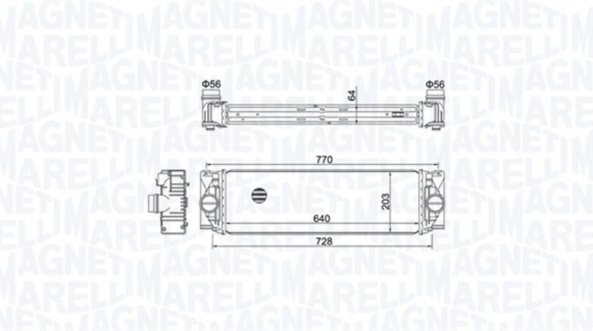 Intercooler, compresor (351319205050 MAGNETI MARELLI) MERCEDES-BENZ,VW