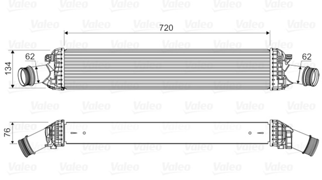 Intercooler, compresor (818654 VALEO) AUDI,PORSCHE