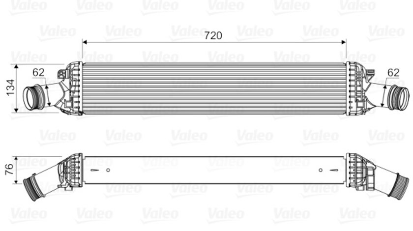 Intercooler, compresor (818654 VALEO) AUDI,PORSCHE