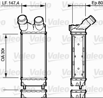 Intercooler, compresor (818866 VALEO) Citroen,PEUGEOT