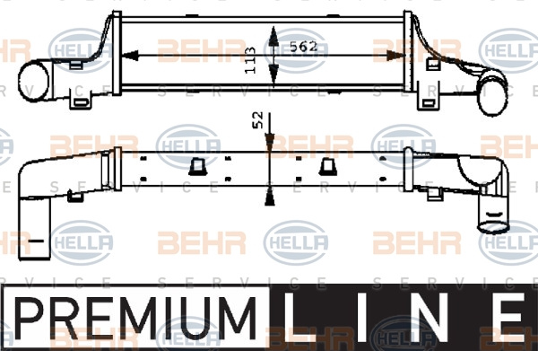 Intercooler, compresor (8ML376723151 HELLA) MERCEDES-BENZ