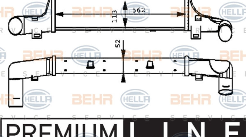 Intercooler, compresor (8ML376723151 HELLA) MERCEDES-BENZ