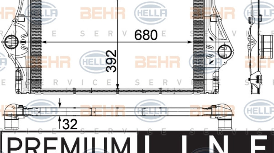 Intercooler, compresor (8ML376723221 HELLA) RENAULT