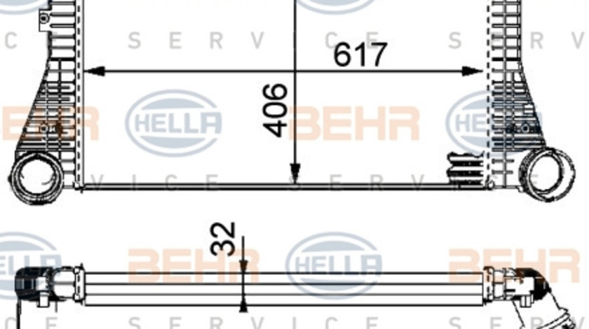 Intercooler, compresor (8ML376723541 HELLA) AUDI,SEAT,SKODA,VW