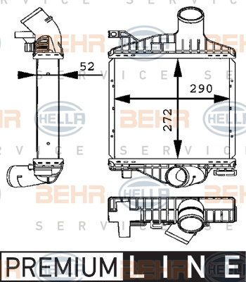 Intercooler, compresor (8ML376723701 HELLA) MERCEDES-BENZ
