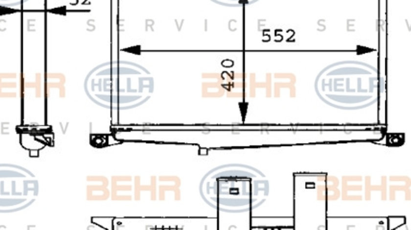 Intercooler, compresor (8ML376723731 HELLA) MERCEDES-BENZ