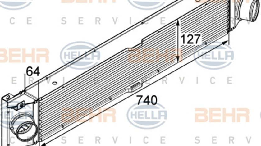 Intercooler, compresor (8ML376746021 HELLA) Citroen,FIAT,PEUGEOT