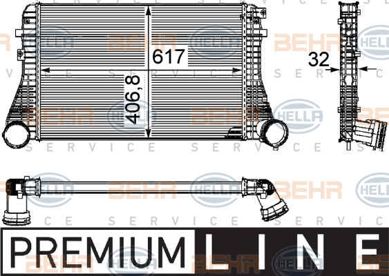Intercooler, compresor (8ML376746061 HELLA) VW,VW (FAW),VW (SVW)