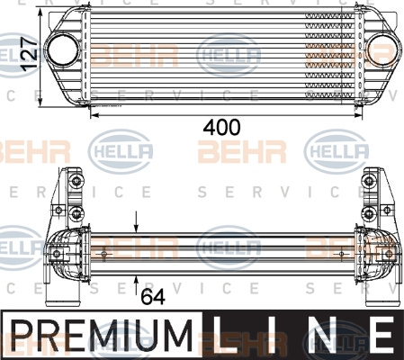 Intercooler, compresor (8ML376746171 HELLA) FORD