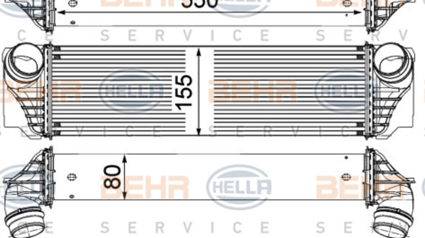 Intercooler, compresor (8ML376746401 HELLA) BMW