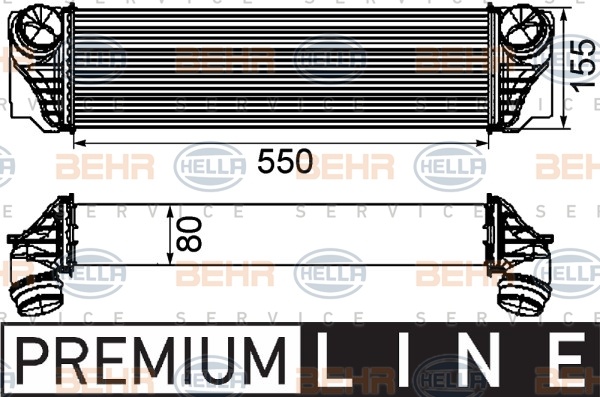 Intercooler, compresor (8ML376746411 HELLA) BMW