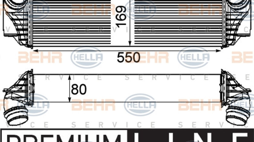 Intercooler, compresor (8ML376746421 HELLA) BMW