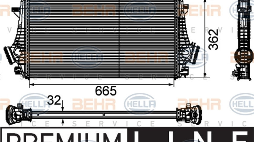 Intercooler, compresor (8ML376746481 HELLA) OPEL,SAAB,VAUXHALL